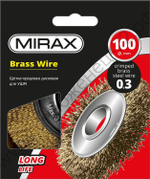 MIRAX 200 мм, витая латунированная стальная проволока, 0.3 мм, Щетка-крацовка дисковая (35141-200)