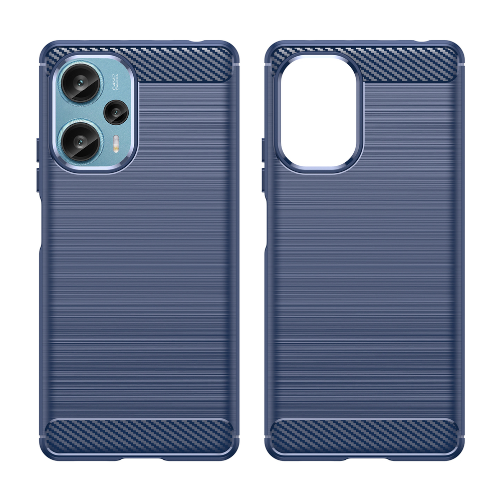 Мягкий защитный чехол синего цвета в стиле карбон для Xiaomi Redmi Note 12 Turbo и Xiaomi Poco F5, серия Carbon от Caseport