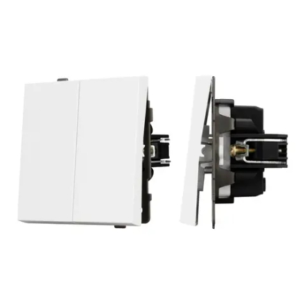 Механизм выключателя двухклавишный непроходной SWT-TENDO-MK02-PL-WH (230V, 10A) (Arlight, -) 054058