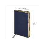 Ежедневник датированный 2026 А5 148х218 мм, GALANT "Infinity Gold", под кожу, темно-синий, 117503