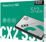 Твердотельный накопитель  512GB SSD TeamGroup CX2  2.5” SATA3 R530Mb/s, W470MB/s T253X6512G0C101