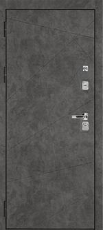 Входная дверь в квартиру с установкой Бетон Темный с зеркалом в рамке - 1009