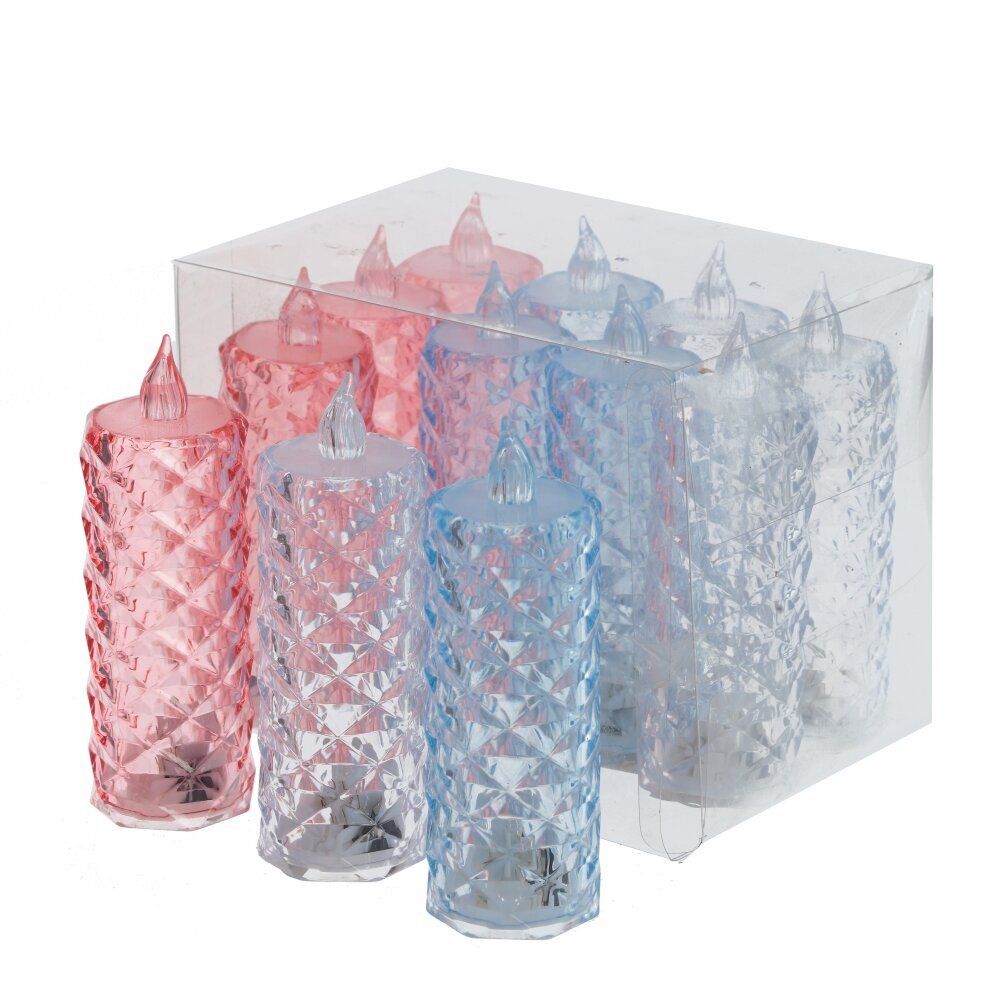 GAEM Изделие декоративное с подсветкой "Свеча" (3xLR54) (блок микс 12шт), L4 W4 H12 см, 3в.