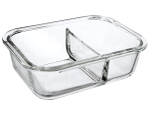 Контейнер 0,6л жаропрочное стекло 2-х секционный с герметичной крышкой GUSTO