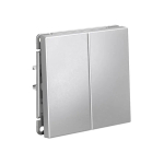 ARTGALLERY 2-клавишный ВЫКЛЮЧАТЕЛЬ КНОПОЧНЫЙ, 10АХ, механизм, быстрозажим. клем., АЛЮМИНИЙ