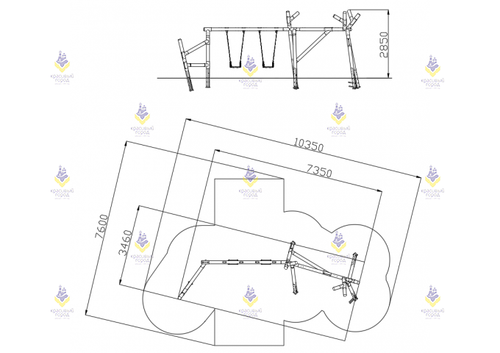 Качели на круглых столбах