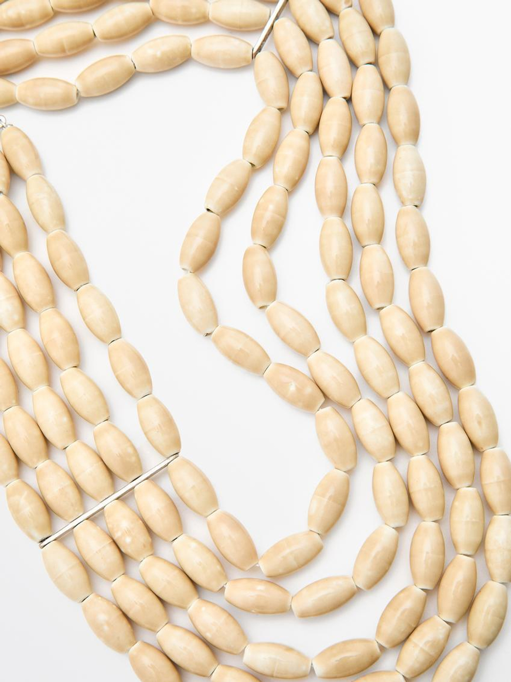 Massimo Dutti Воротниковое ожерелье из керамики, бежевый