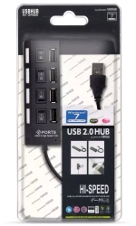 USB-Концентратор 4-USB-порта Smartbuy SBHA-7204-B с выключателем чёрный
