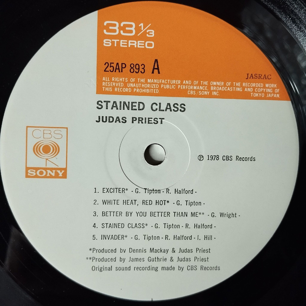 Винтажная виниловая пластинка LP Judas Priest Stained Class (Japan 1978) (No Obi) Saints In Hell