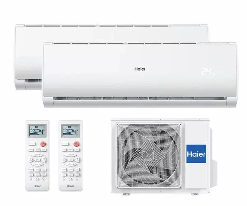 Мульти сплит-система Haier на 2 комнаты (20+20 кв.м.) LEADER DC-Inverter