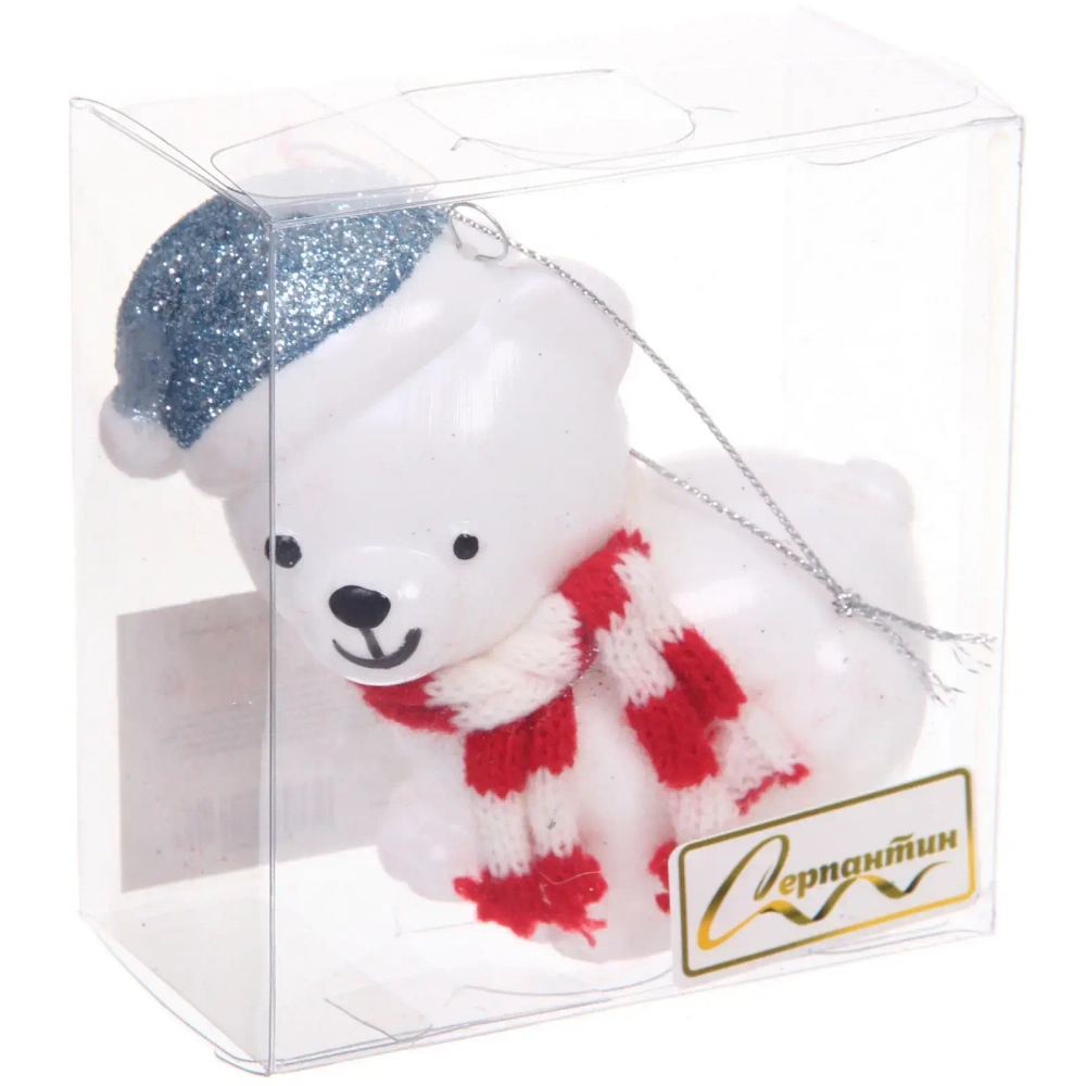 Елочная игрушка «Милый мишка» 8*4*9 см, Голубой