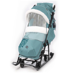 Санки-коляска "Ника детям 7-5" мятный с шишкой (серый каркас)