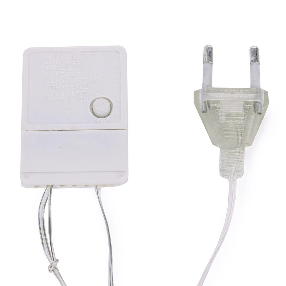 Гирлянда сетка ш1,5* в1,5м 120 ламп LED, прозр.пров.,8 реж, IP-20, цв.синий (Серпантин)