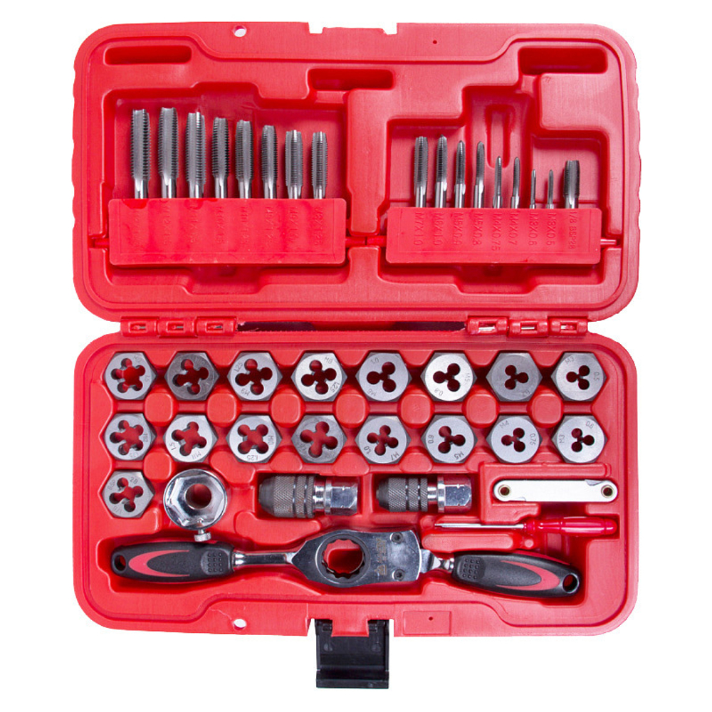 МАСТАК (351-10040C) Набор метчиков и плашек SK-5, 1/8"-1/2", кейс, 40 предметов