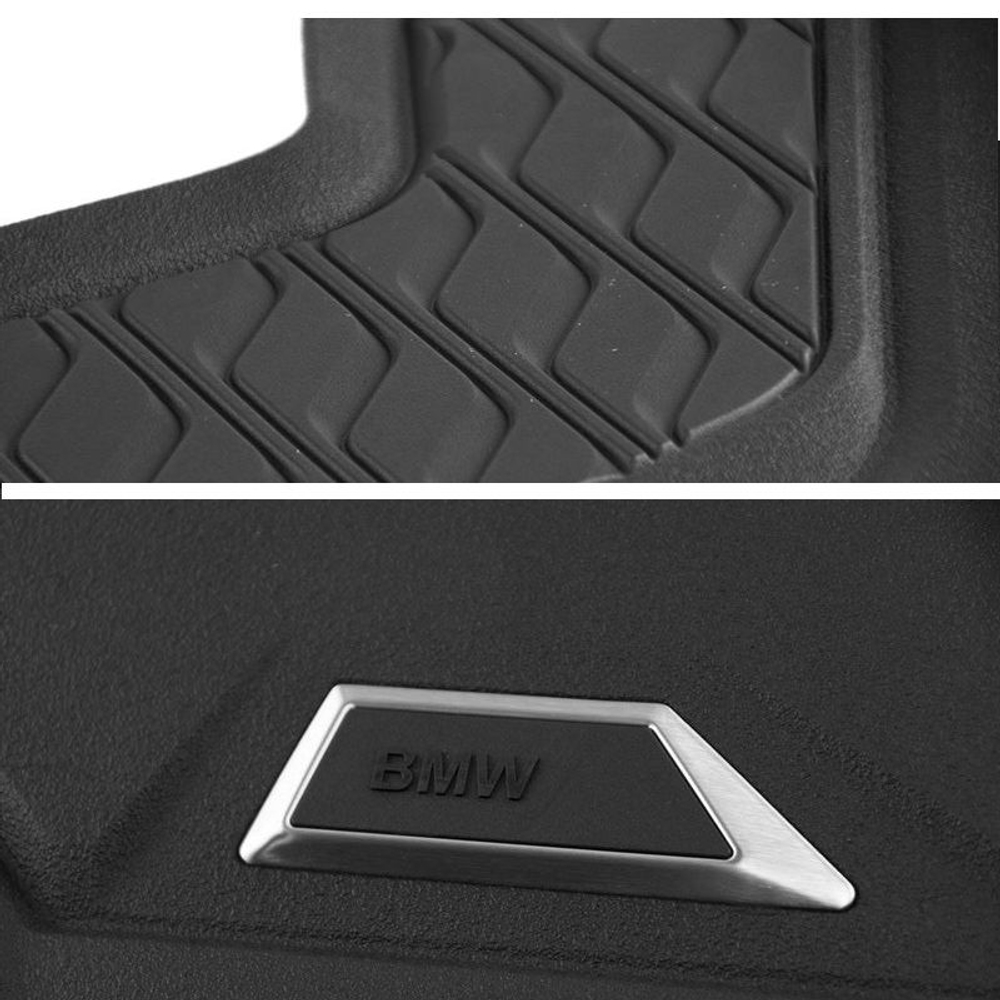 Коврики BMW XM G09 всепогодные резиновые (4шт) (перед с высокими бортиками + задн с низкими бортиками)