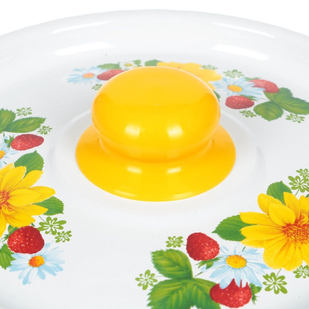 Кастрюля сталь, эмал, 4.5 л, с крыш, СтальЭмаль, 1с17с, с декором, индукц