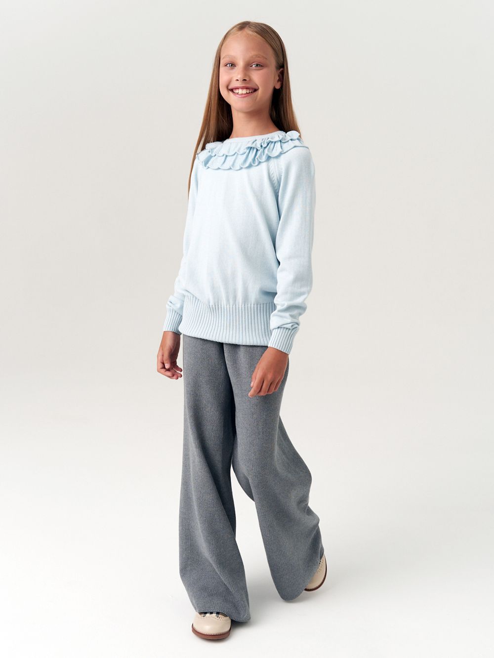 Джемпер школьный для девочки AT997  голубой