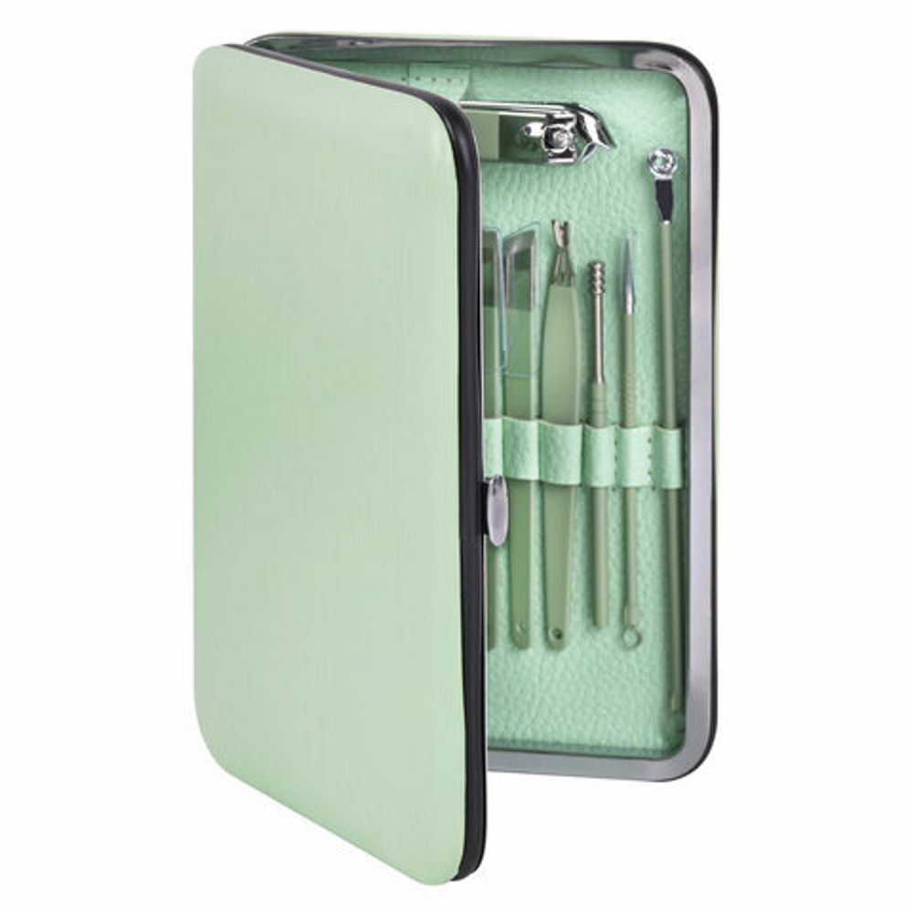 Универсальный набор для маникюра и педикюра 18 в 1 в футляре, STANDARD, зеленый, WBZ, 609489