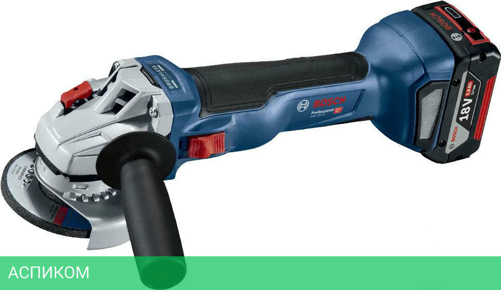 Угловая шлифмашина Bosch GWS 18V-10 Professional с 2АКБ в кейсе (06019J4004)