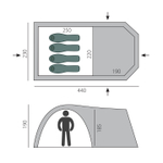 Размеры. Палатка кемпинговая двухслойная Btrace Osprey 4