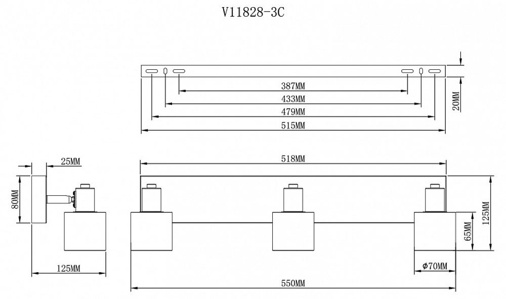 Спот Moderli Malet V11828-3C