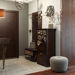 Вешалка настенная Терра (с зеркалом) Каштан Амбер