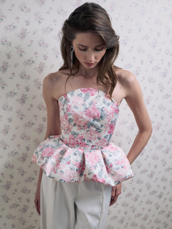 Корсет цветочный принт