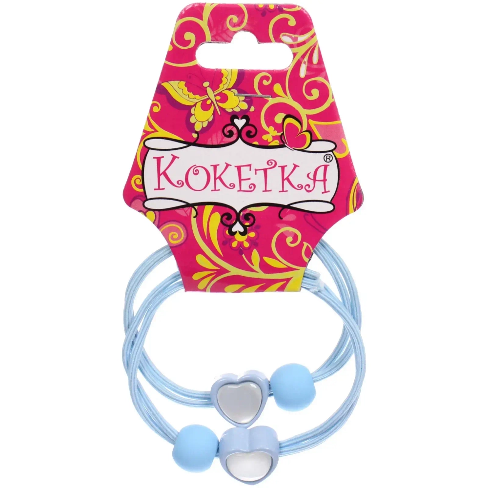 Резинки для волос детские 2шт «МЯТНЫЙ БУМ», сердечки и шарик, микс 5 цветов, d-5.5см (Кокетка)