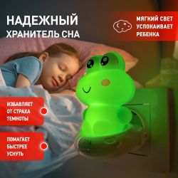Ночник - светильник светодиодный ЭРА NN-608-SW-GR в розетку с выключателем зеленый