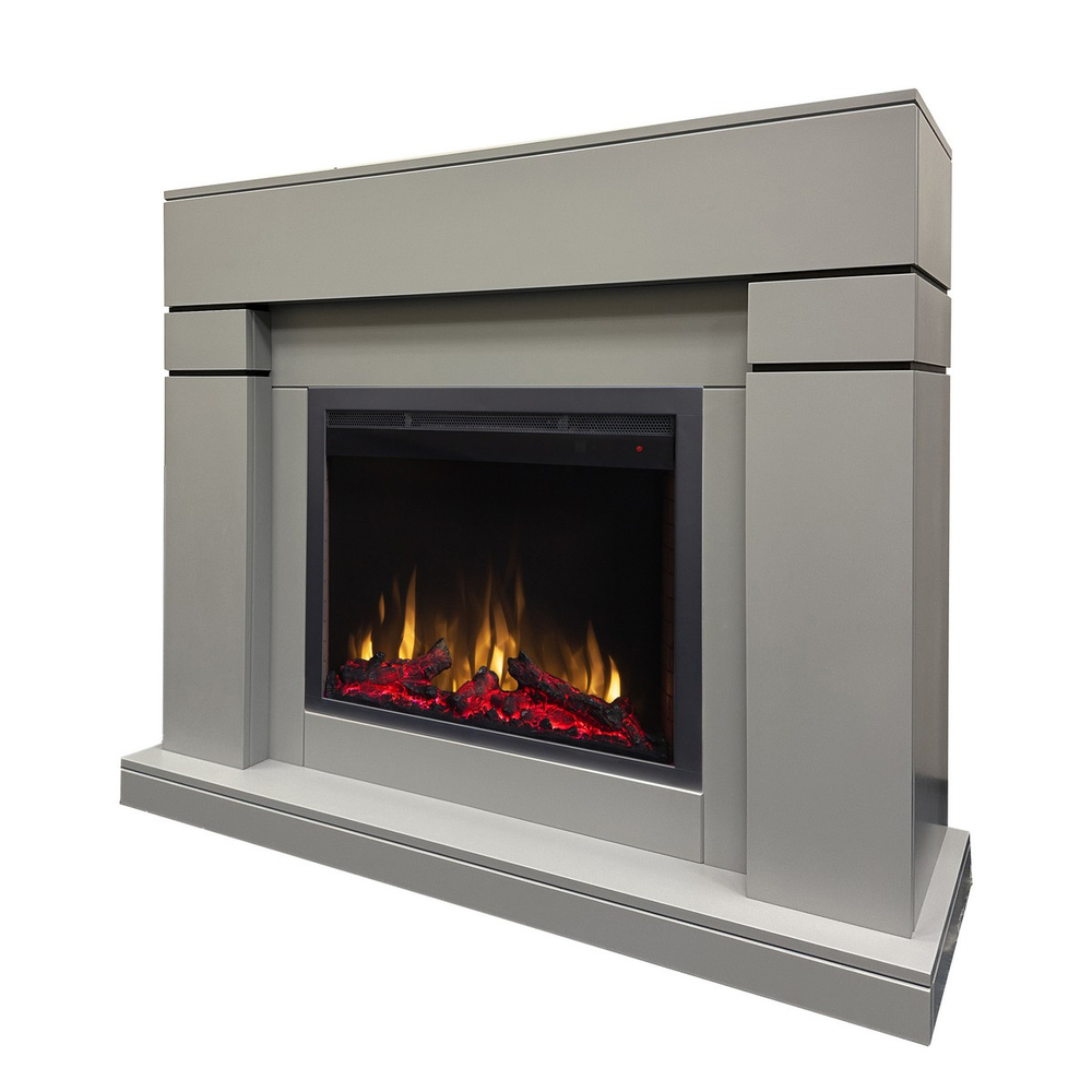 Электрокамин RealFlame Lindelse 25,5/26 GR серый c очагом Saphir 25,5