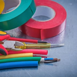 Изолента, набор электроизоляционных клейких лент из 5 цветов, 15мм*10 метров