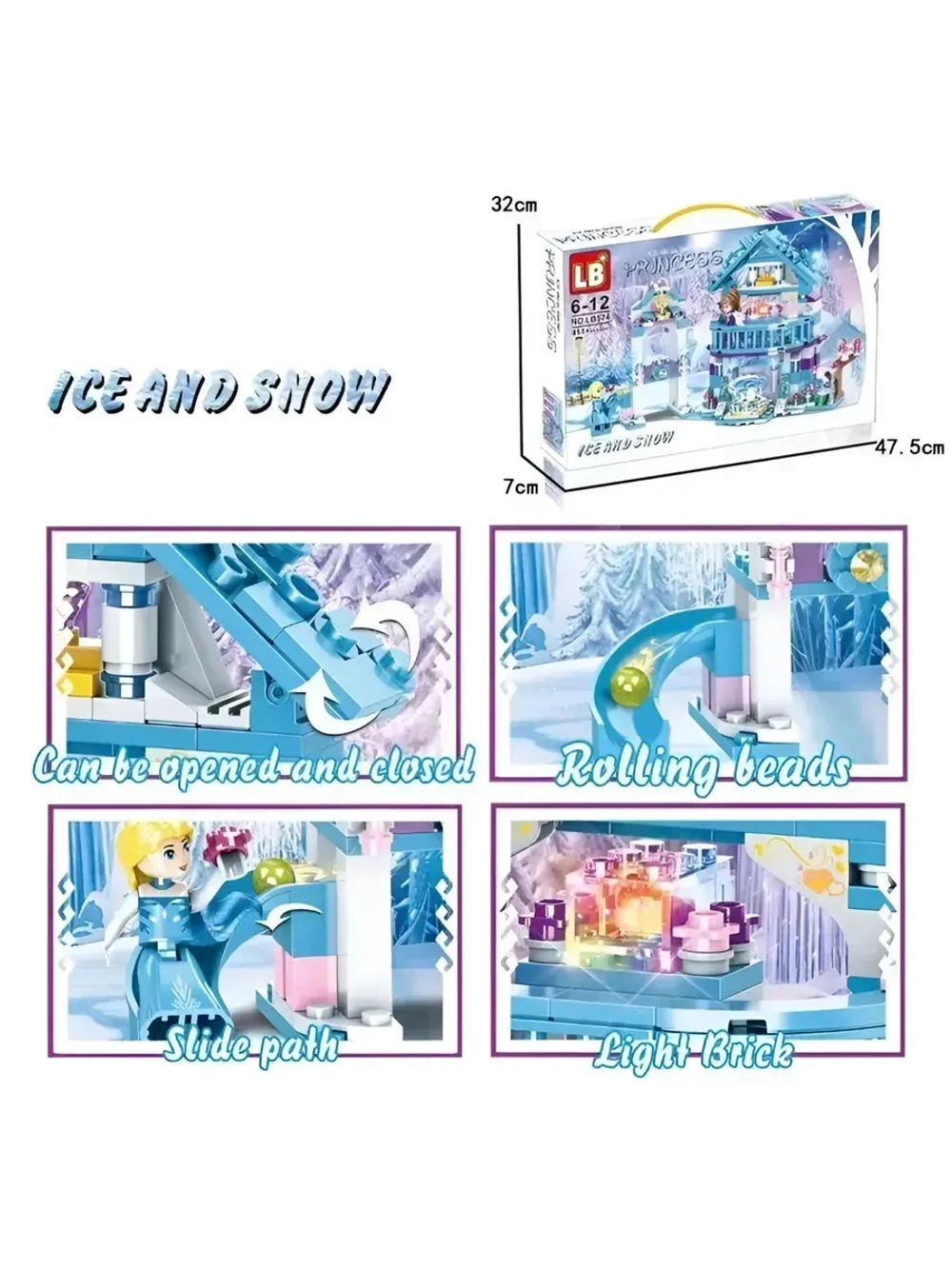 Конструктор Принцесс Замок Эльзы Холодное сердце 411 деталей