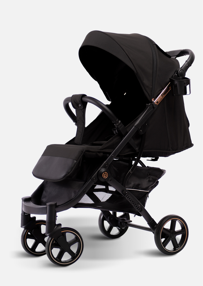 Peppy Коляска прогулочная Polo 2.0 (rose black) хром рама, сумка