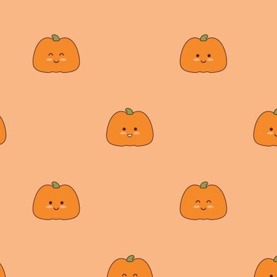 Buy fabric autumn harvest pumpkin kawaii orange