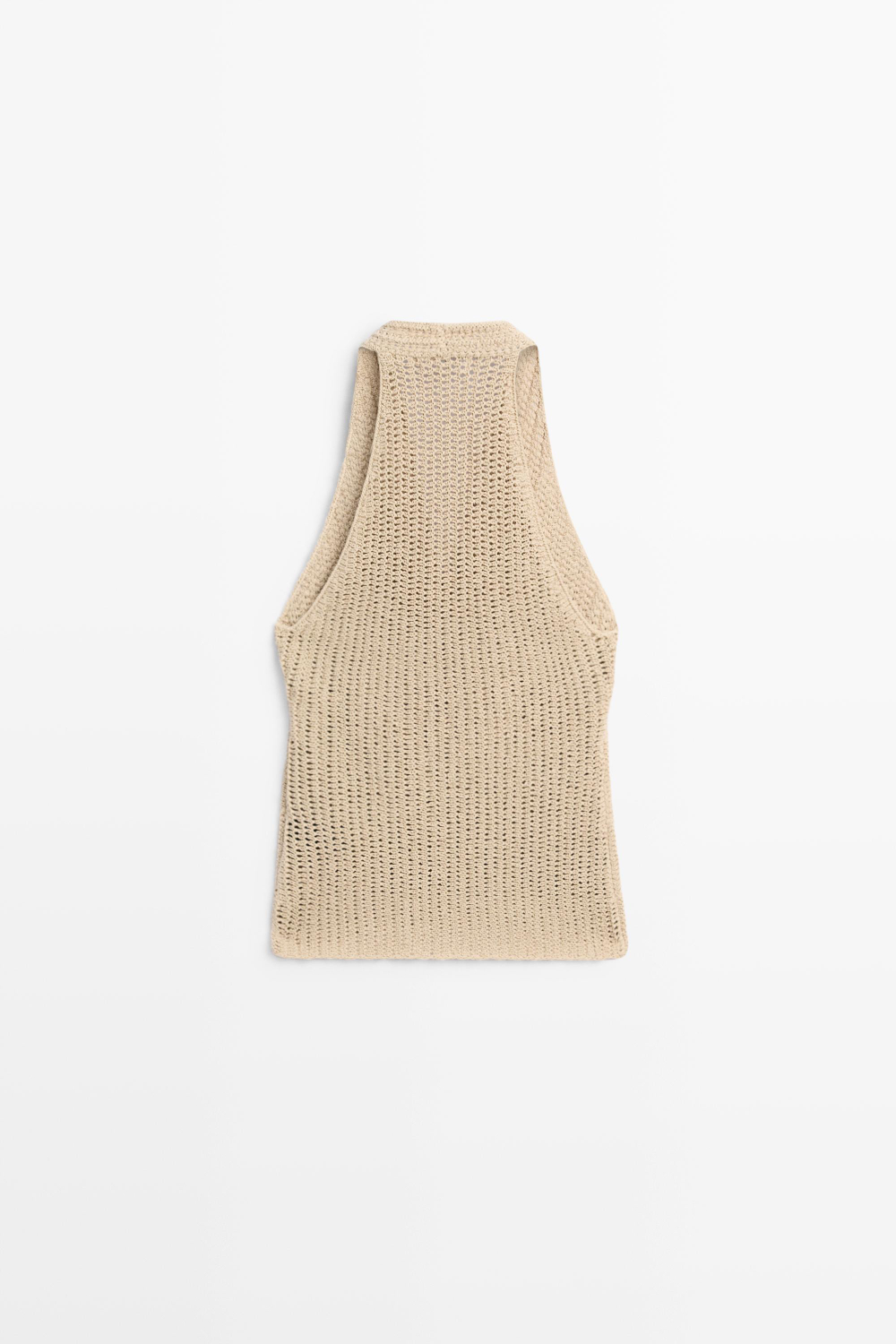 Massimo Dutti Хлопковый топ кроше, бежевый