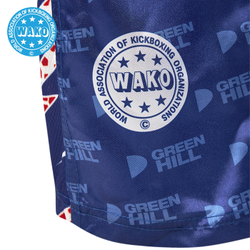 KBT-3628w Брюки для кикбоксинга WAKO Approved синие