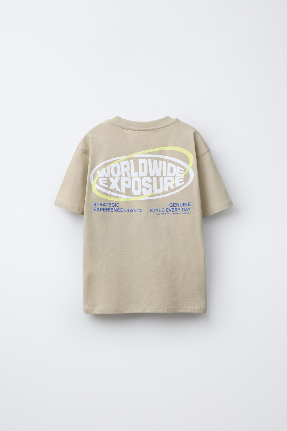 ZARA ФУТБОЛКА С ПРИНТОМ, РЫЖЕВАТО-КОРИЧНЕВЫЙ