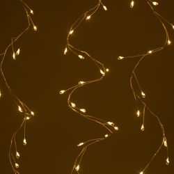 Светодиодная новогодняя гирлянда ЭРА ENIZ-800W занавес Роса-мишура 3*2 м теплый свет 800 microled IP20