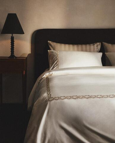 ZARA HOME ПОДОДЕЯЛЬНИК С ВЫШИВКОЙ, ЗОЛОТОЙ