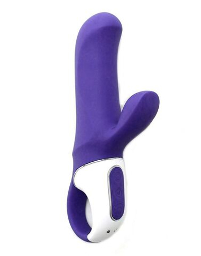 Фиолетовый вибратор Satisfyer Magic Bunny с клиторальным отростком - 17,6 см. (Цвет: фиолетовый)