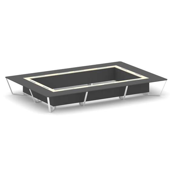 Steel Meet Стол переговорный прямоугольный KMK-PR.B.SP-26K2 Антрацит/Ваниль Глянец/Металл Белый 6000