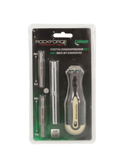 Отвертка комбинированная переставная(PH1xSL5,PH2xSL6),в блистере RockForce##Rock FORCE RF-32806MR