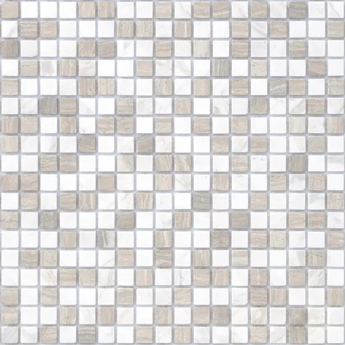Мозаика из натурального камня Pietra Mix 2 MAT 15x15x4 Pietrine 4 mm белый серый