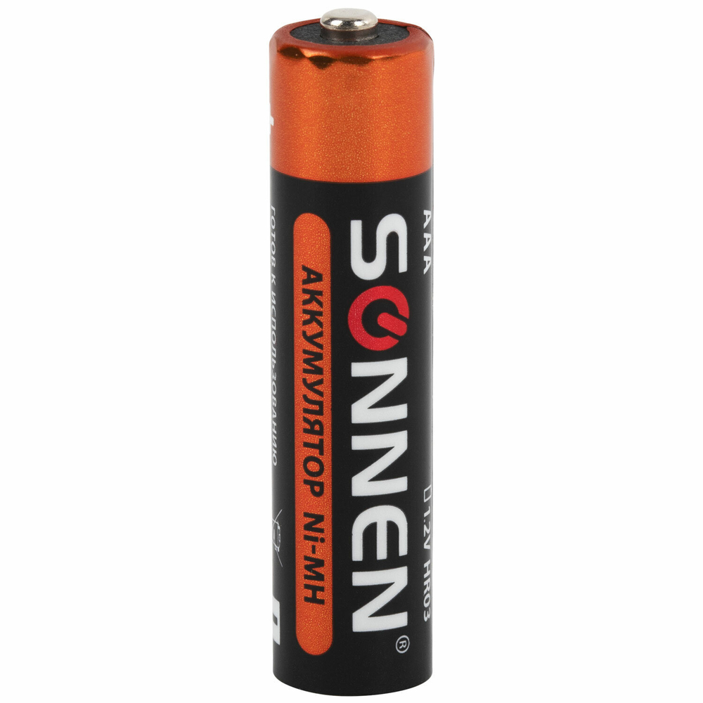 Батарейки аккумуляторные Ni-Mh мизинчиковые комплект 6 шт. AAA (HR03) 1000 mAh SONNEN