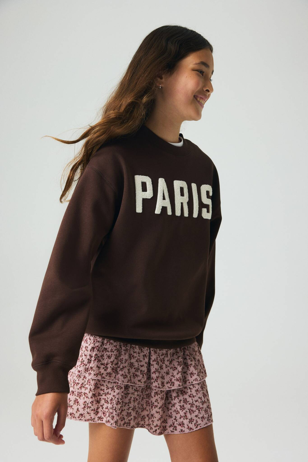 H&M Толстовка с принтом, темно-коричневый