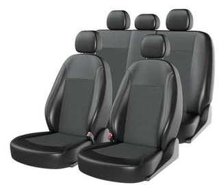 Чехлы на сидения CarFashion «ATOM ZAMSHA» 11223 - Замша -черный/черный/шов серый