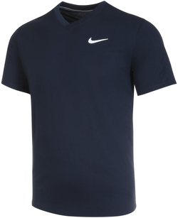 Мужская теннисная футболка Nike Court Dri-Fit Victory - obsidian/obsidian/white