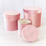 Коробка 18х17.7 см Набор 3 шт "Бархат" (Розовый)