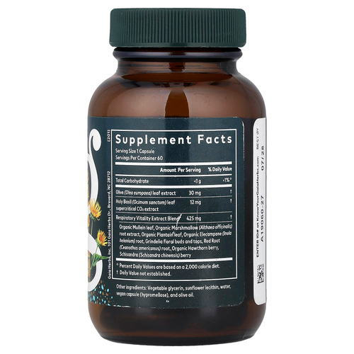 Gaia Herbs, Mighty Lungs™, для поддержки лёгких, 60 капсул Phyto-Caps®
