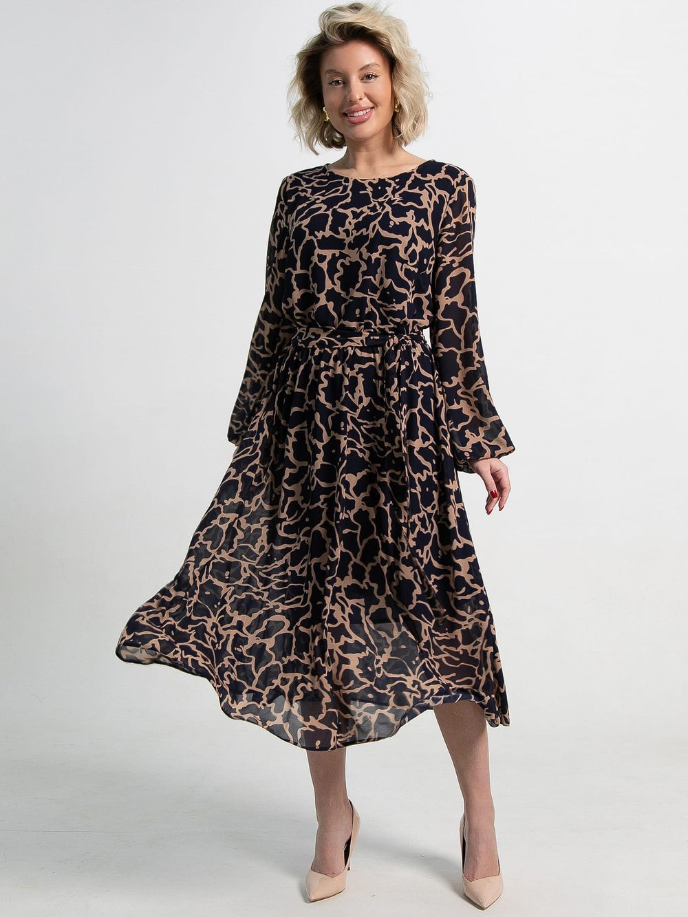 Платье Идиллия (сине-бежевое) П15379-16М LT Collection